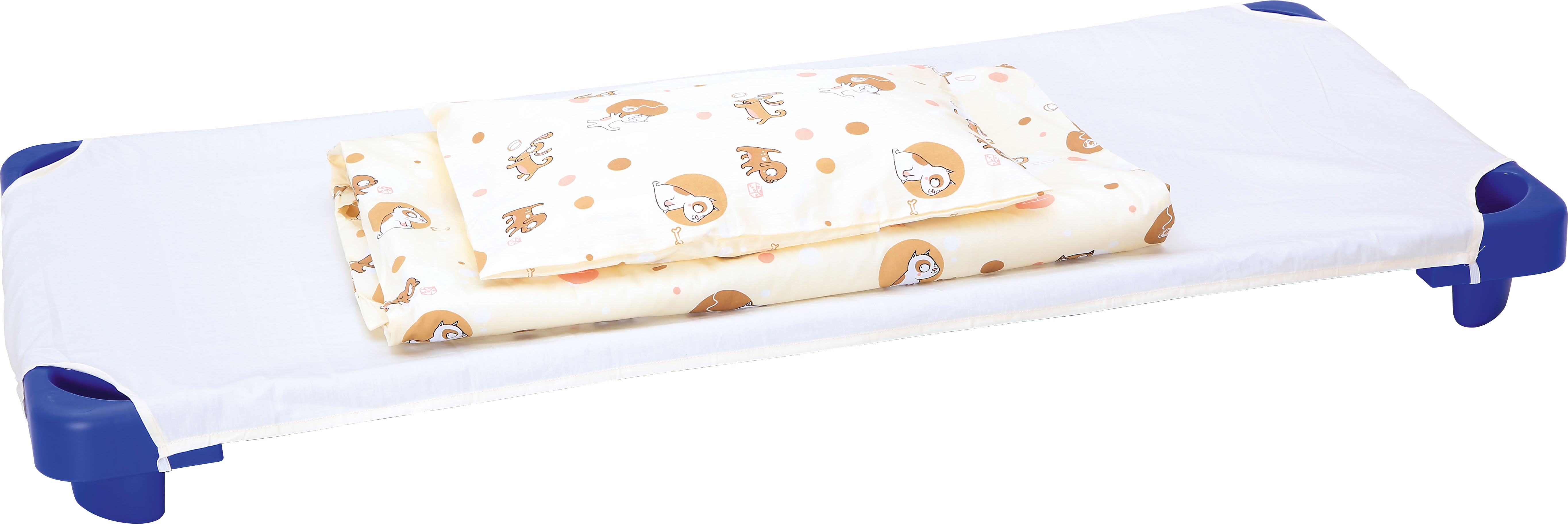 Schlafraum Bettwäsche für Krippenbett auf Liegefläche