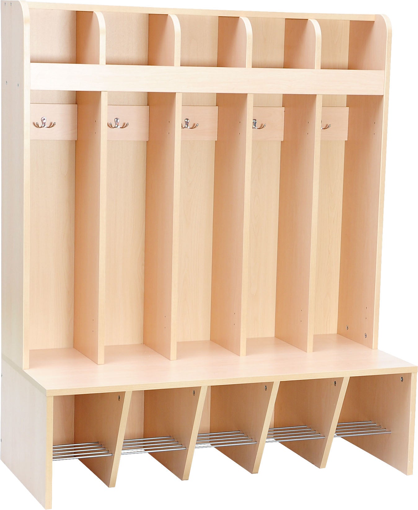 5er-Garderobe Mariposa mit Bank - Sitzhöhe 26cm - Fachbreite 19cm