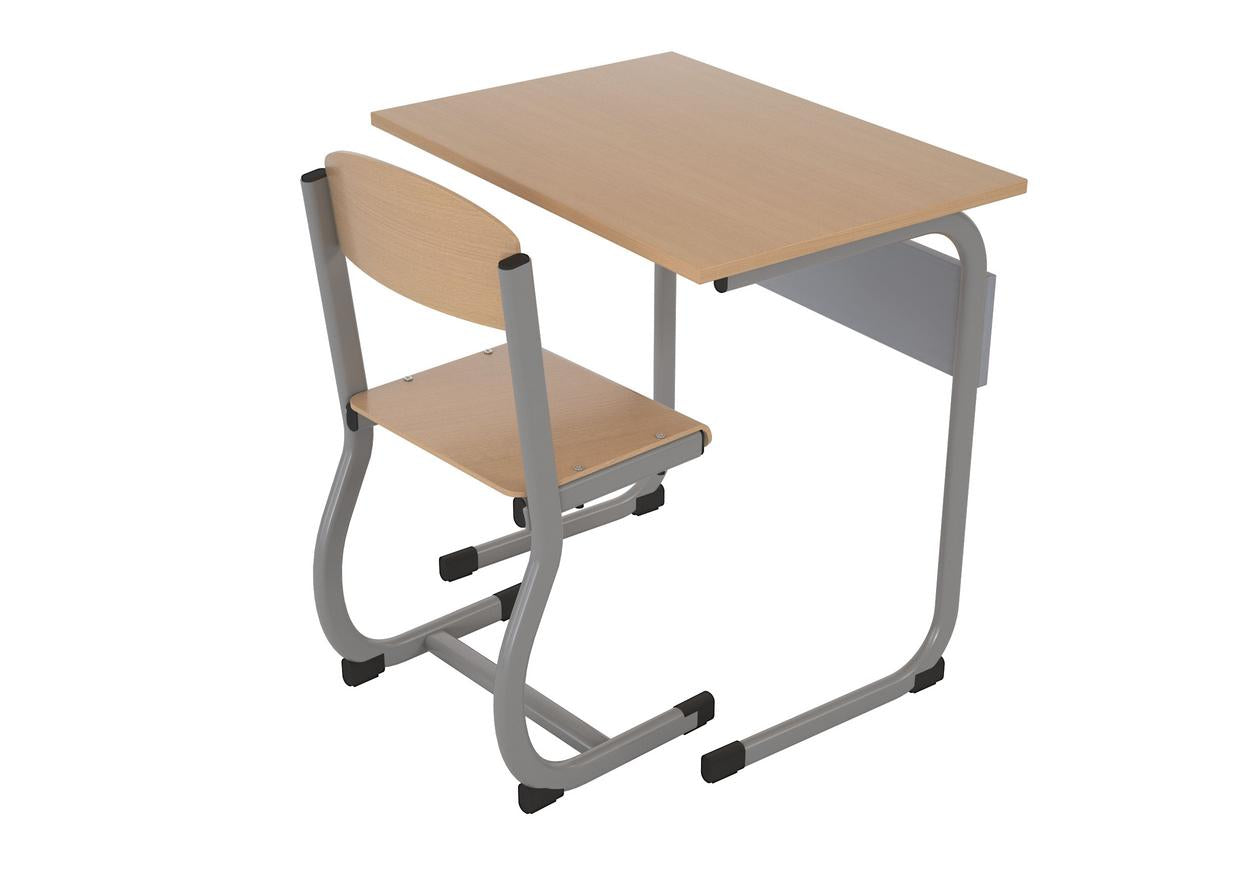 Set Einzeltisch IN-C mit Stuhl XXL – Schüler-Kufentisch & Kufenstuhl