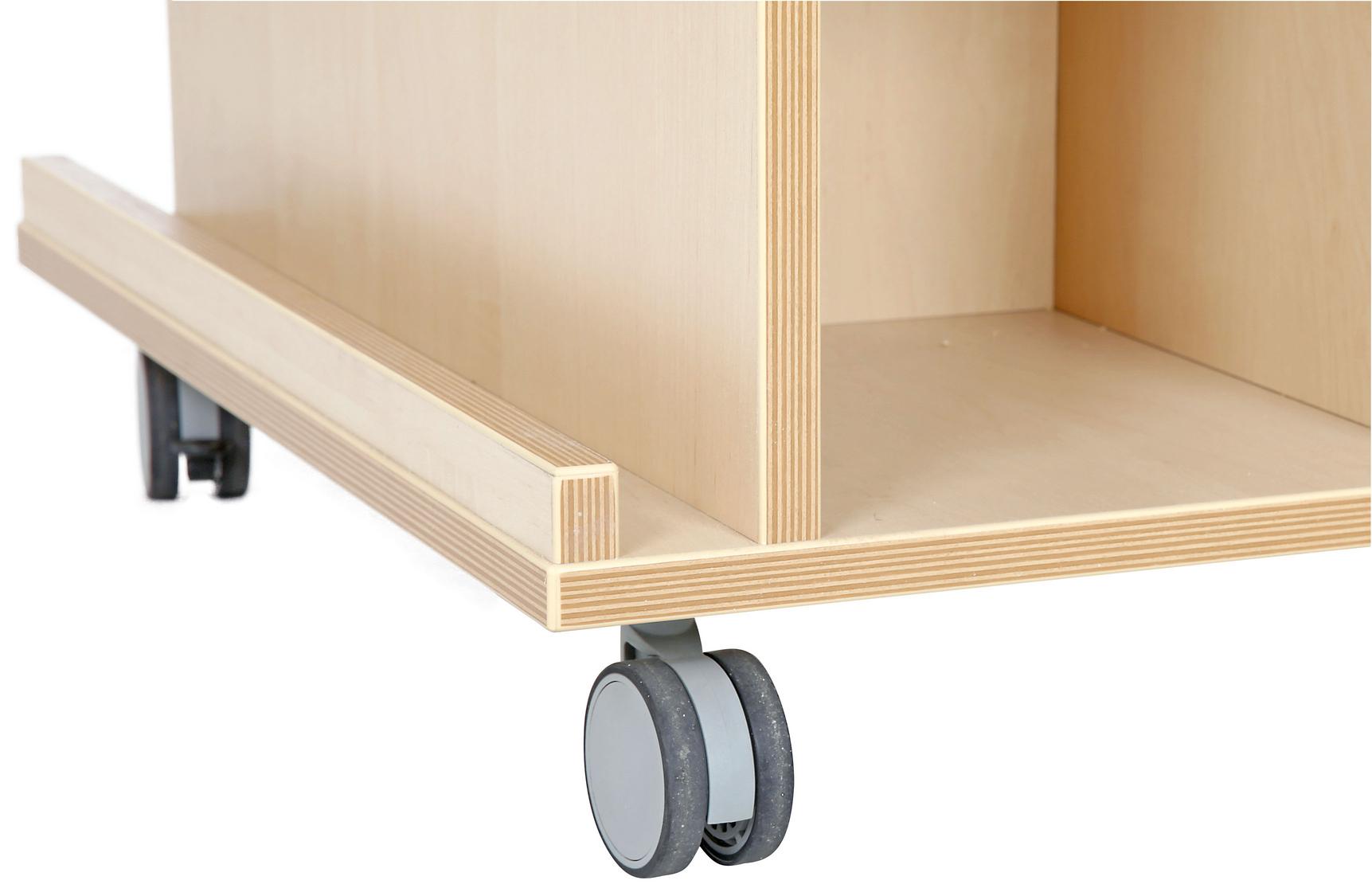 Flexi Bücherregal auf Rollen – Mobiles Highlight für die Leseecke - Produkt wird im Kindergarten oder Schule genutzt.