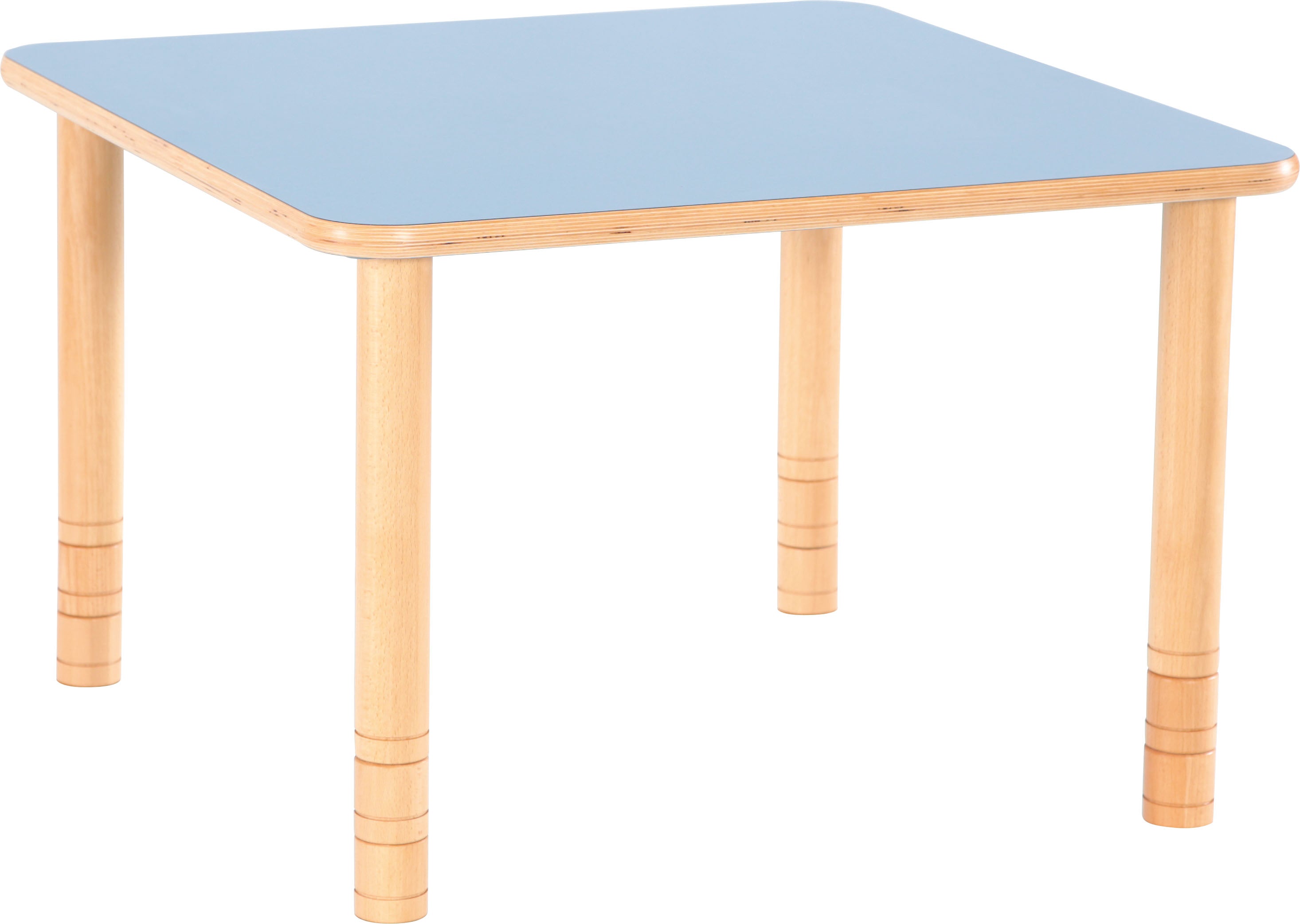Quadratischer Tisch für Kindergarten Krippe und Grundschule in blau