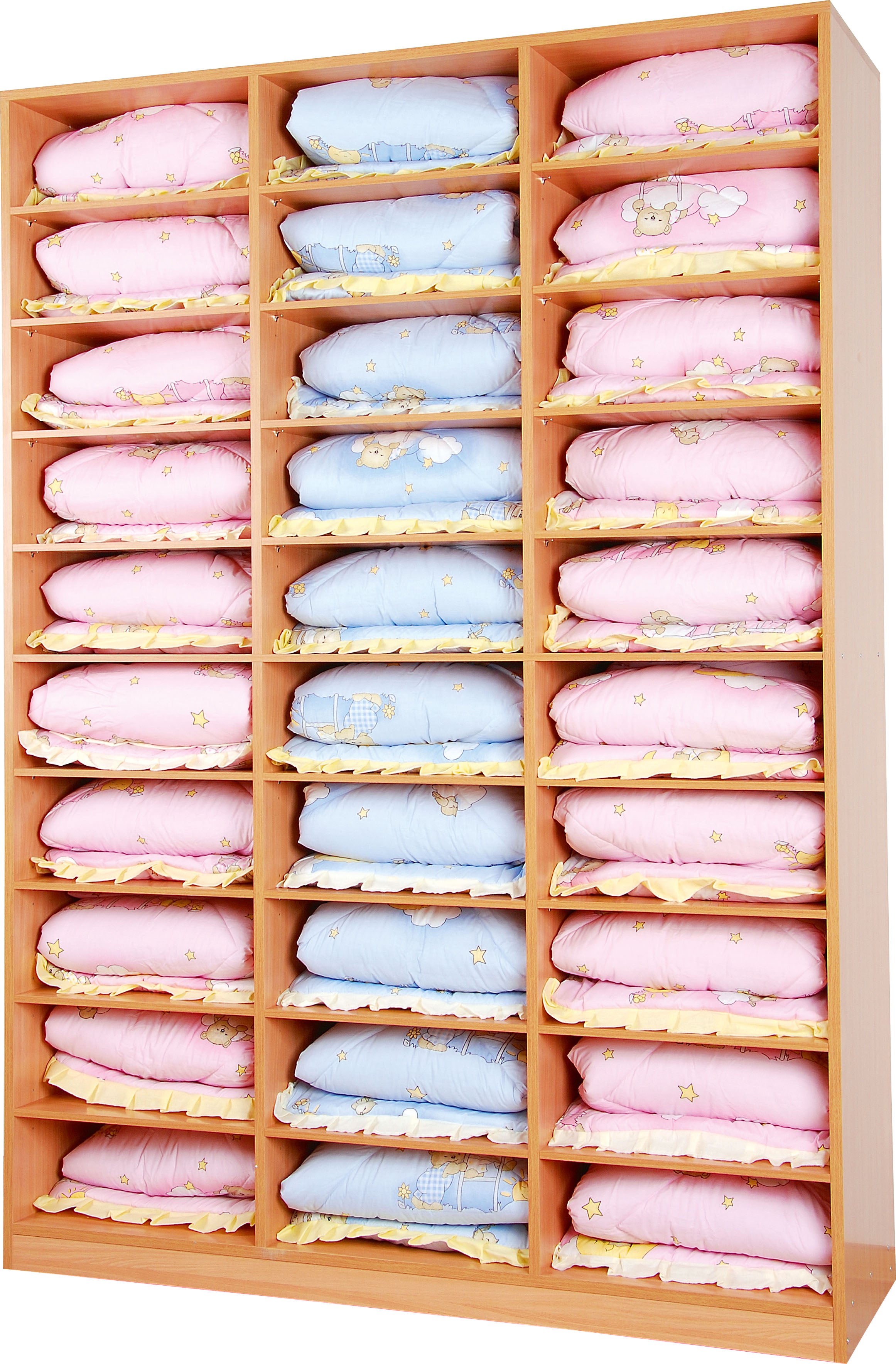 Regal für Bettwäsche für Ruheraum in der Krippe