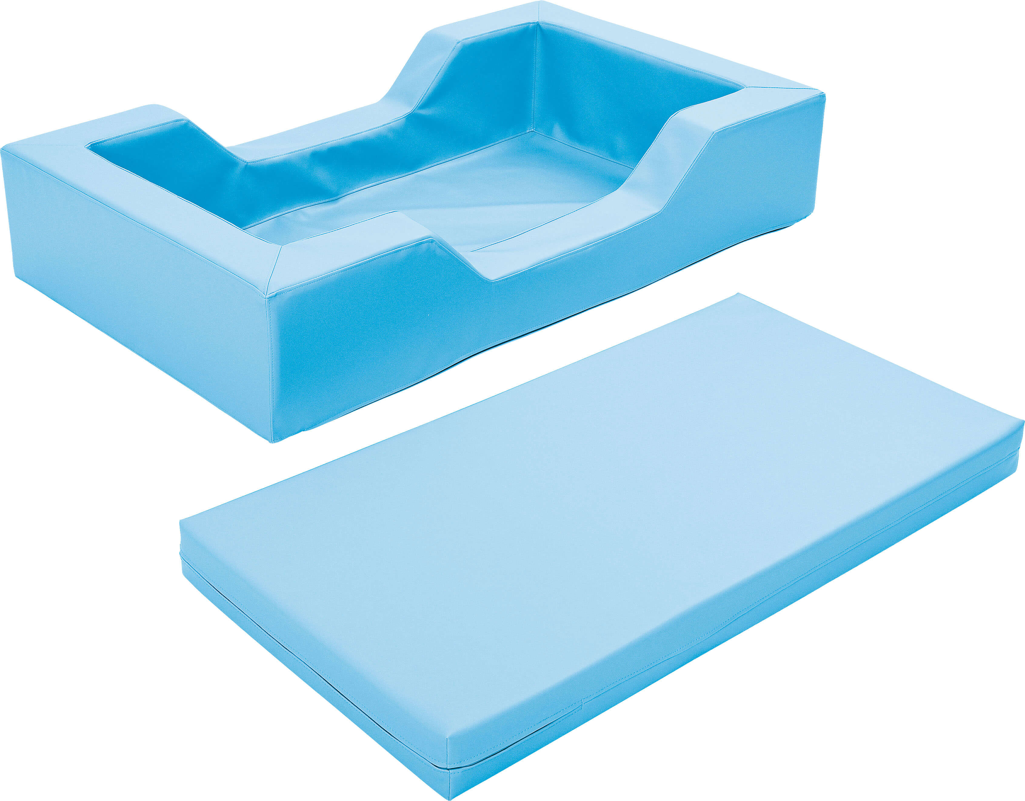 Schlafraum Krippenbett aus Schaumstoff in blau