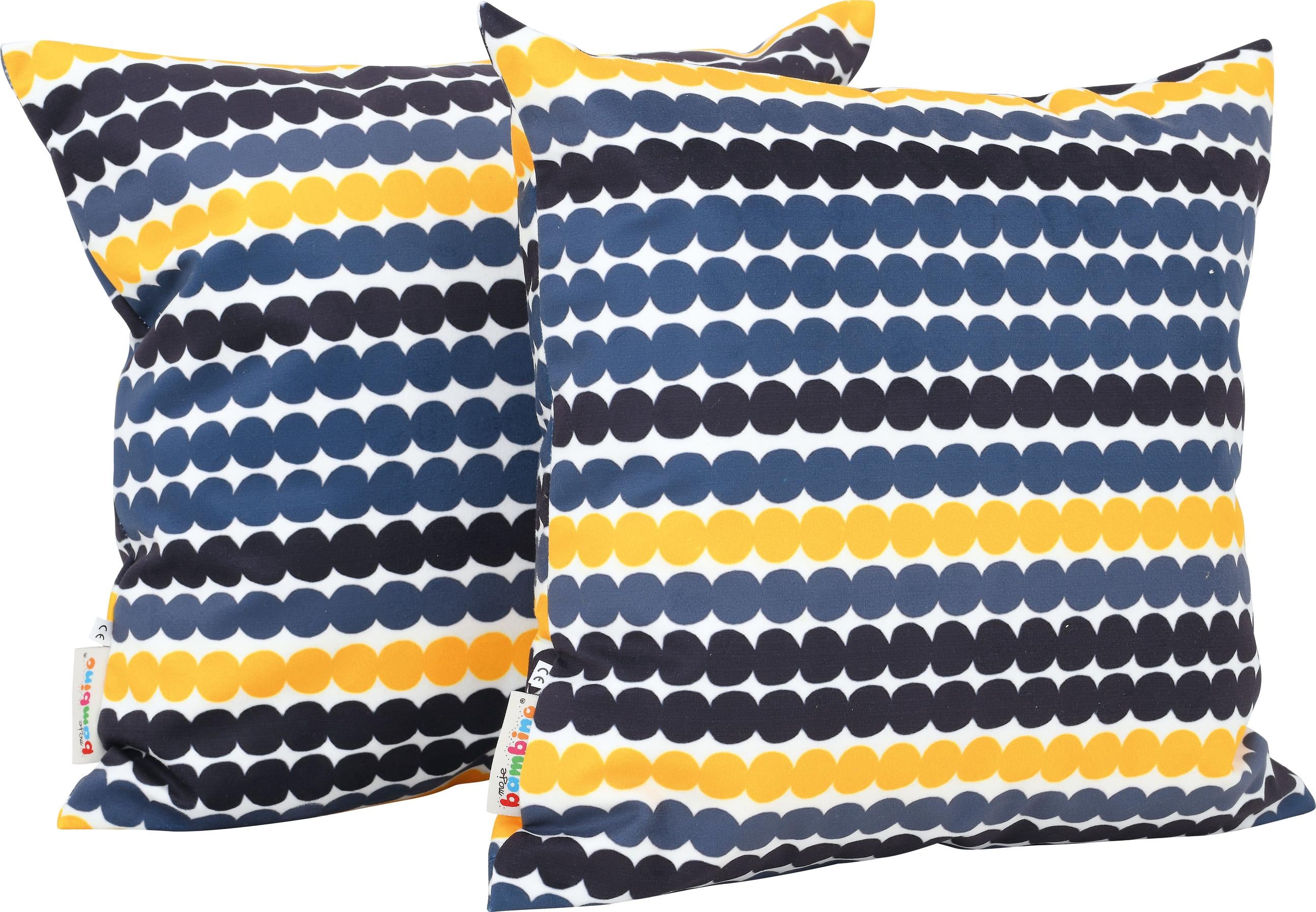 Bunte, gepunktete Kissen für Sitzlandschaft vorstellen.