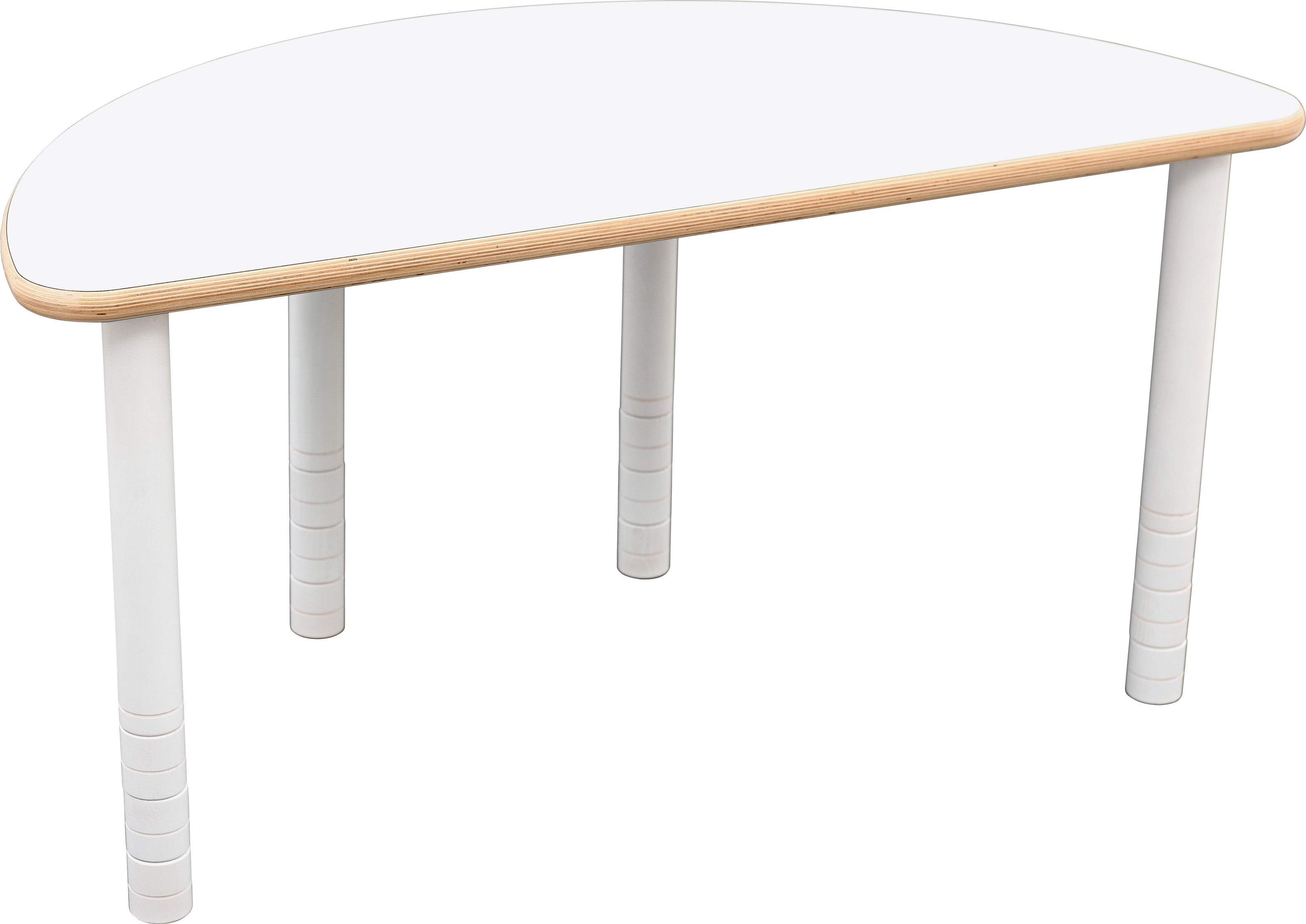 halbrunder Tisch für Kindergarten Krippe und Schule weiß