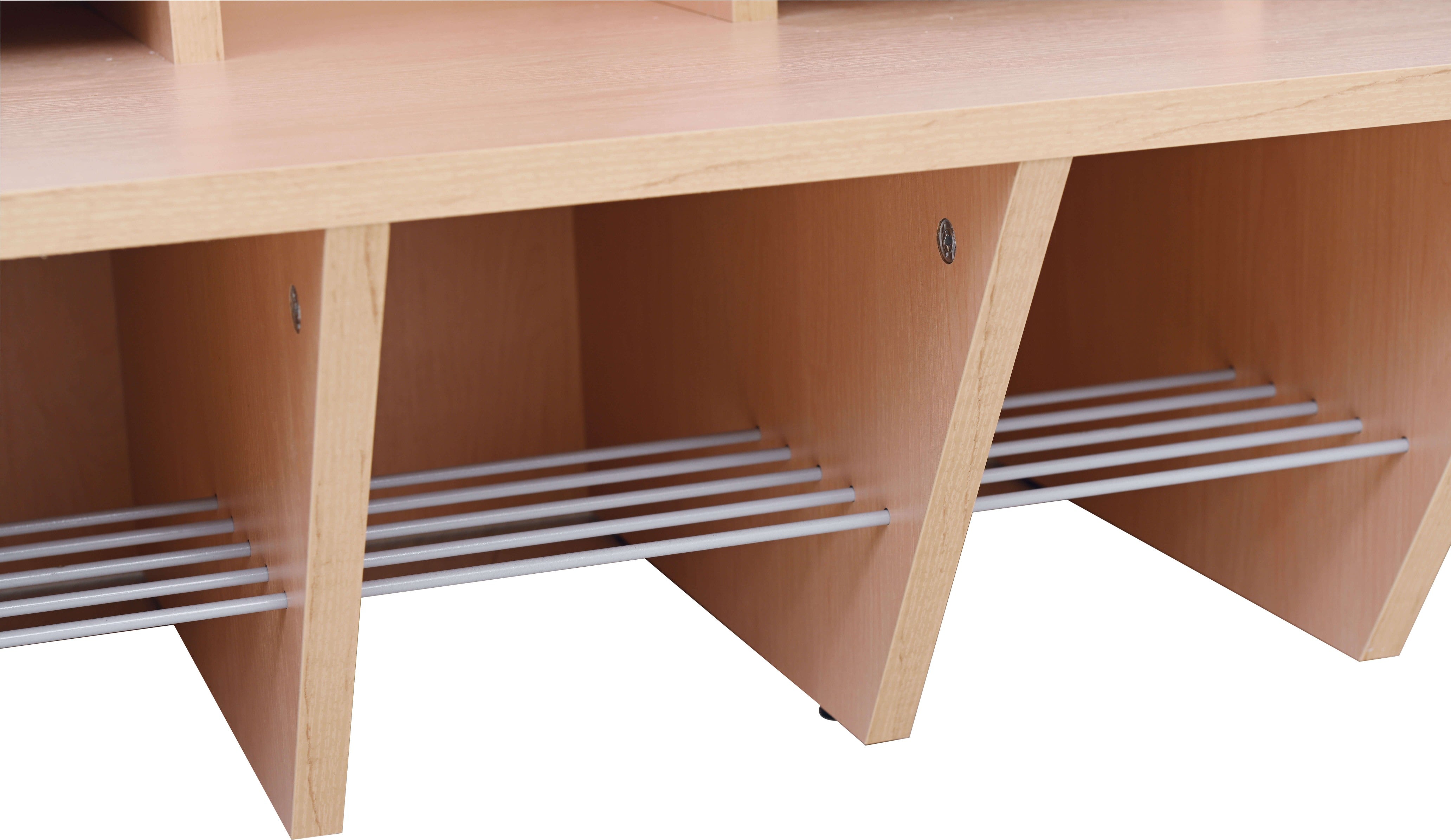 platzsparende Garderobe Mariposa mit Bank, Konfigurierbar - Versch. Farben Und Größen. Geeignet für Kita, Kindergarten und Schule.