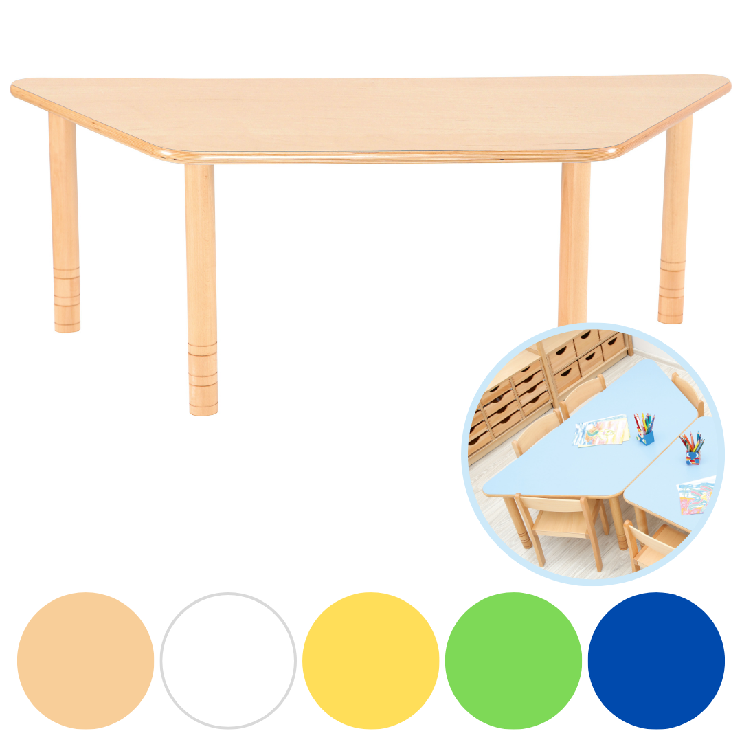 trapezförmiger Tisch für Kindergarten Krippe und Schule