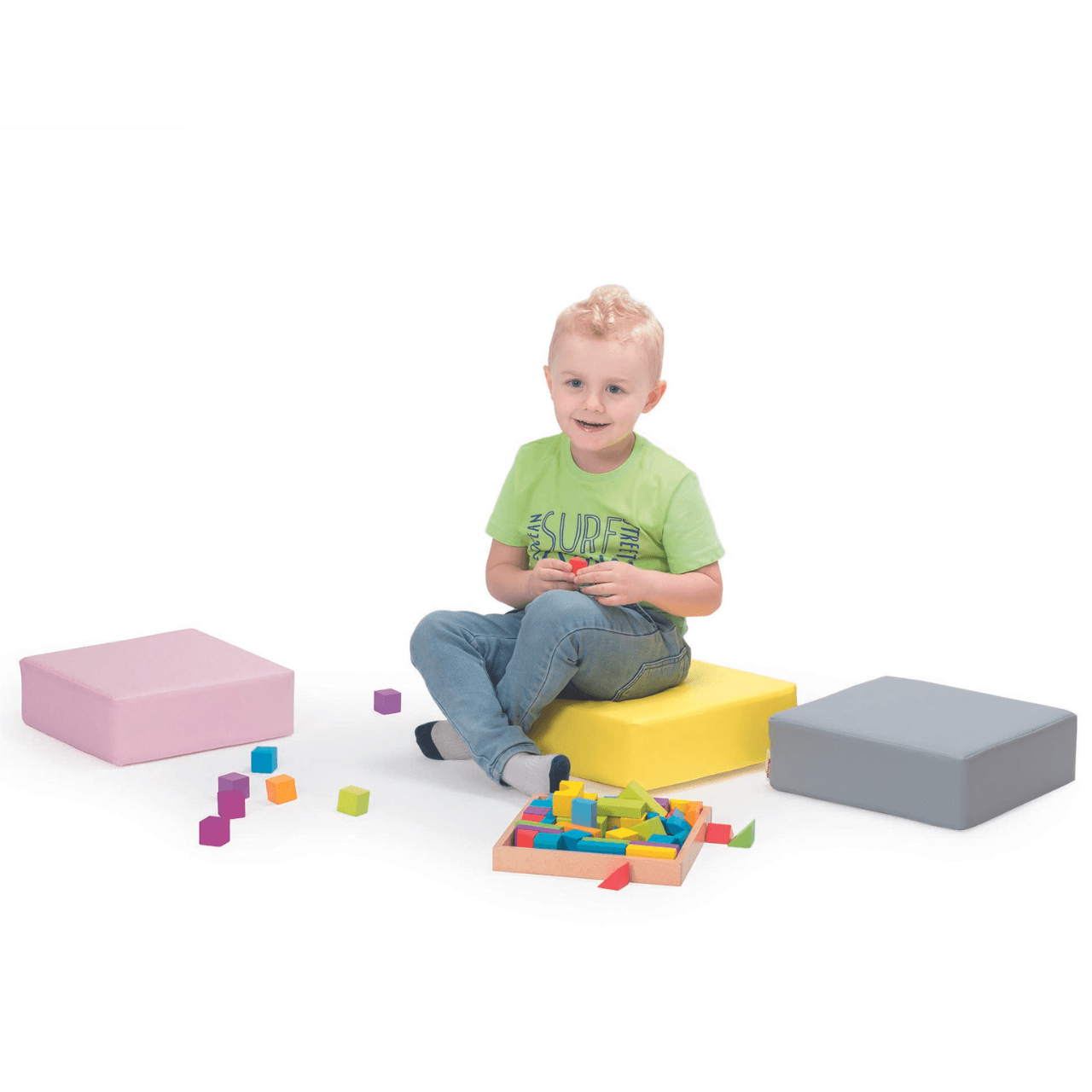 Quadratisches Sitzkissen(30x30x10cm) aus Kunstleder - Gestell zum aufbewahren & versch. Farben